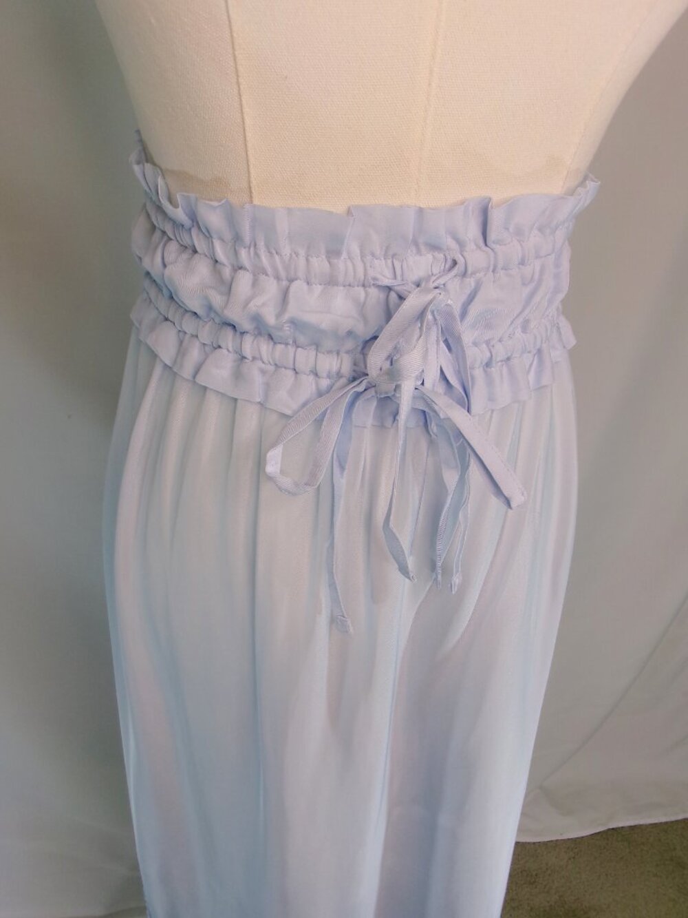 J.Crew Light Blue Maxi Skirt XL Paperbag Waist Ruffle Hem Boho Cottagecore - Picture 3 of 6